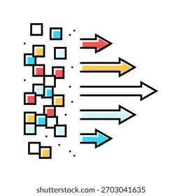 setas de fluxo ícone de cor de big data vetor. setas de fluxo sinal de big data. ilustração de símbolo isolado