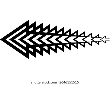 Flow of arrows from black lines on a white background. Direction indicator. Navigation. Vector background with place for text. Vector design element