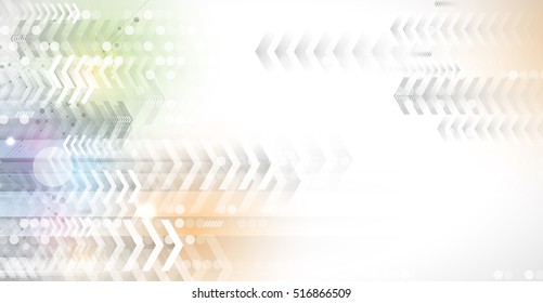 Flow of arrows. Imagination of business or technology process. Vector futuristic  background with great idea for presentation