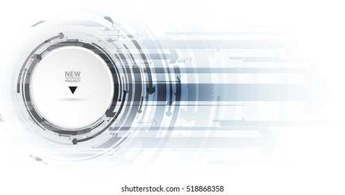 Flow of arrows. Imagination of business or technology process. Vector futuristic  background with great idea for presentation
