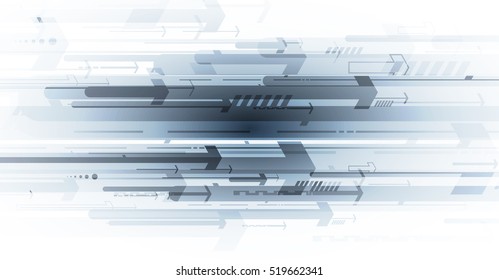 Flow of arrows. Imagination of business or technology process. Vector futuristic  background with great idea for presentation