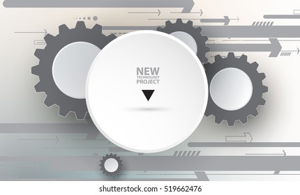 Flow of arrows. Imagination of business or technology process. Vector futuristic  background with great idea for presentation