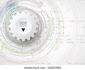 Flow of arrows. Imagination of business or technology process. Vector futuristic  background with great idea for presentation
