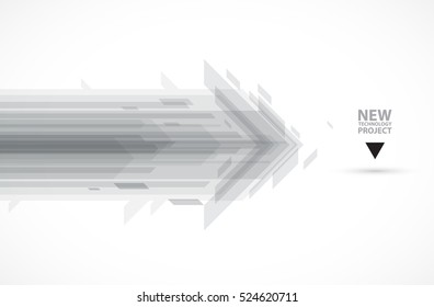 Flow of arrows. Imagination of business or technology process. Vector futuristic  background with great idea for presentation