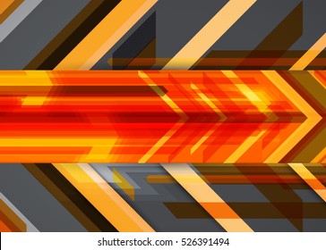 Flow of arrows. Imagination of business or technology process. Vector futuristic  background with great idea for presentation