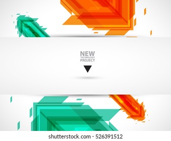 Flow of arrows. Imagination of business or technology process. Vector futuristic  background with great idea for presentation