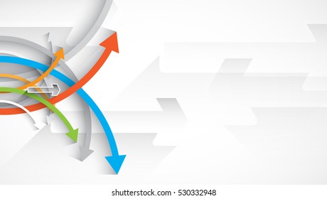 Flow of arrows. Imagination of business or technology process. Vector futuristic  background with great idea for presentation