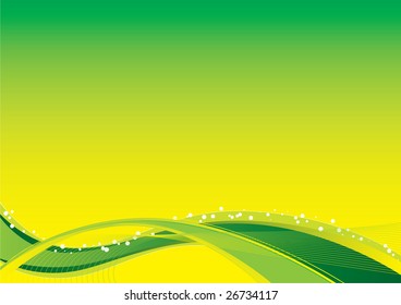 Flow Background with yellow-green waves and blend effects