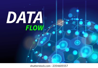 Flow big data information transmission innovation sorting visualization, Signal network, databases analysis. Science abstract technology Visual information complexity clarification. illustrator EPS10