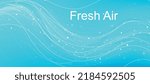Flow of blue waves with bubbles, fresh air. Blue wavy background with lines.