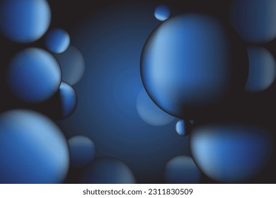 Fondo de burbujas de flujo en abstracto de gradiente azul oscuro