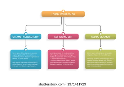 Flow Chart With 3 Levels, Infographic Template With 3 Steps Or Options, Vector Eps10 Illustration