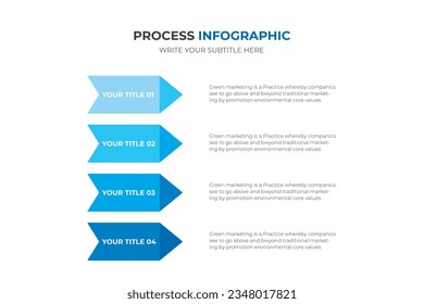 Flow chart 4 step infographic design vector