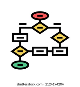 flow chart color icon vector. flow chart sign. isolated symbol illustration