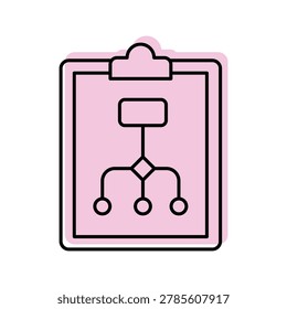 Flow chart color shadow thinline icon , vector, pixel perfect, illustrator file 