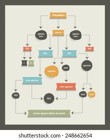 Flow chart diagram, scheme. Infographic algorithm alelement.