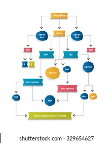 Flow chart diagram, scheme. Infographic algorithm element.