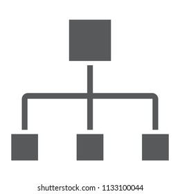 Flow chart glyph icon, data and analytics, diagram sign, vector graphics, a solid pattern on a white background, eps 10.