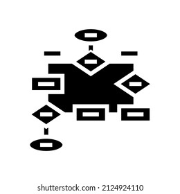 flow chart glyph icon vector. flow chart sign. isolated contour symbol black illustration