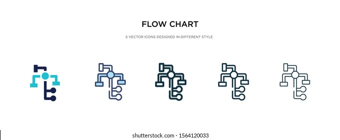 flow chart icon in different style vector illustration. two colored and black flow chart vector icons designed in filled, outline, line and stroke style can be used for web, mobile, ui