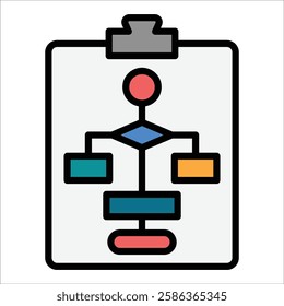 Flow Chart Icon Element For Design