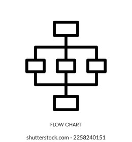 flow chart icon. Line Art Style Design Isolated On White Background