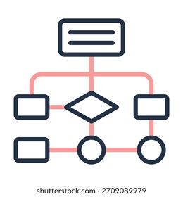 Flow Chart Icon Line Color Design Vector Illustration