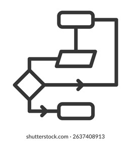 Flow Chart Icon Lineal Style Vector Illustration