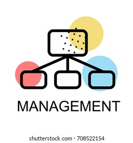 Flow chart icon for management on white background
