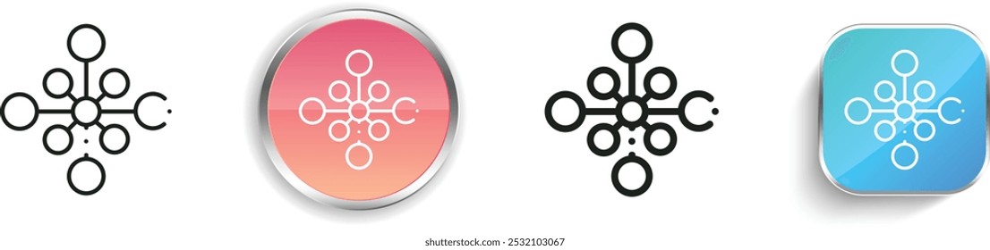 flow chart icon. Thin Linear, Regular and Button Style Design Isolated On White Background
