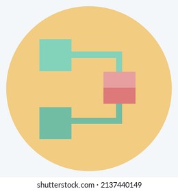 Flow Chart Icon in trendy flat style isolated on soft blue background