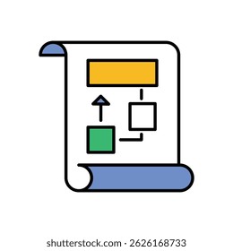 Flow Chart Icon vector stock illustration