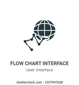 Flow chart interface vector icon on white background. Flat vector flow chart interface icon symbol sign from modern user interface collection for mobile concept and web apps design.