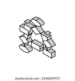flow chart isometric icon vector. flow chart sign. isolated symbol illustration