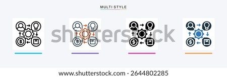 Flow Chart multiple icon style vector illustration