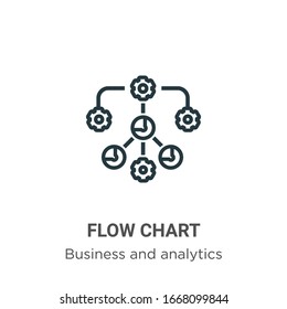 Flow chart outline vector icon. Thin line black flow chart icon, flat vector simple element illustration from editable business and analytics concept isolated stroke on white background