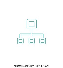 flow chart Outline vector icon on white. Line symbol pictogram  - Shutterstock ID 351170675