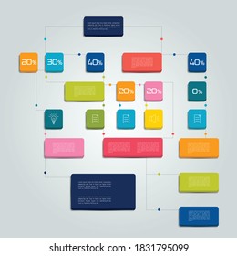 Flow chart scheme. Infographics elements. Vector design.