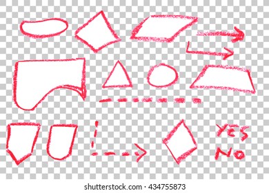Flow Chart Symbol - Red Crayon 
