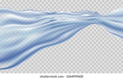 Flow of clear transparent water. Vector illustration.