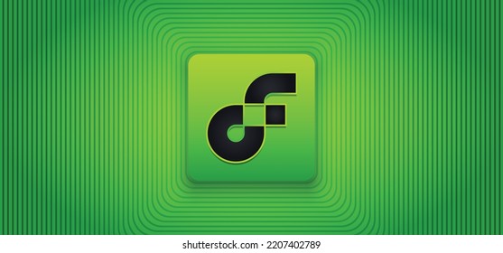 FLOW crypto coin logo vector illustration banner and background template