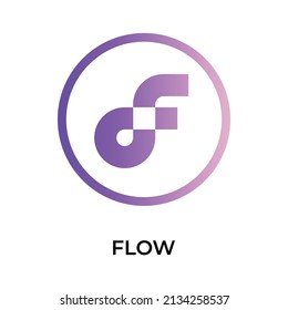 Flow Cryptocurrency coin icon. FLOW coin symbol. Cryptocurrency vector icon. Flat Vector illustration - Vector