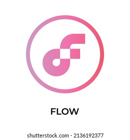 Icono de la moneda de cifrado de flujo. Símbolo de la moneda de flujo. Icono de vector criptodivisa. Ilustración de vector plano - Vector