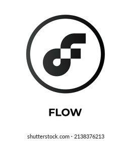 Flow Cryptocurrency coin icon. FLOW coin symbol. Cryptocurrency vector icon. Flat Vector illustration - Vector