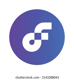 Icono de la moneda de cifrado de flujo. Símbolo de la moneda de flujo. Icono de vector criptodivisa. Ilustración de vector plano - Vector