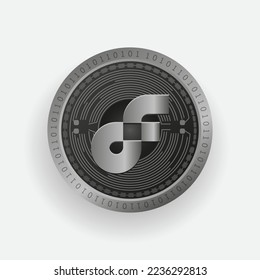 Flow (FLOW) cryptocurrency Silver coin