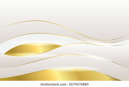 O fluxo de linhas curvas fundo abstrato, luz de fundo onda branca, ilustração 2d