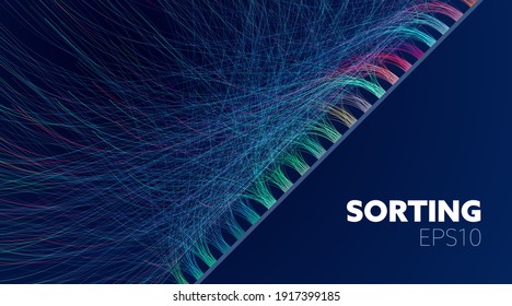 Flow data sorting. Big data analysis background. Sorting technology