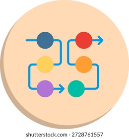 Diagrama de flujo Círculo plano Estilo Icono