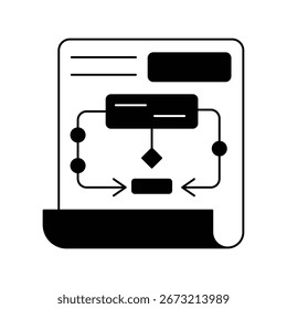 Flow Diagram icon with white background vector stock illustration